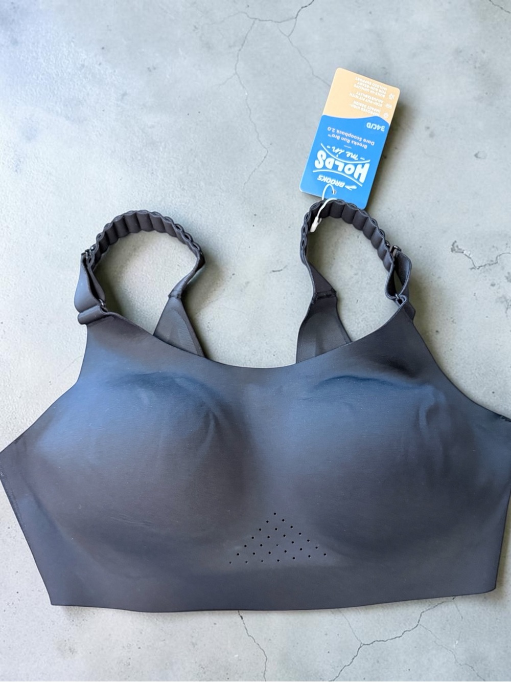 Brooks Charcoal Black Seamless Padded Sports Bra